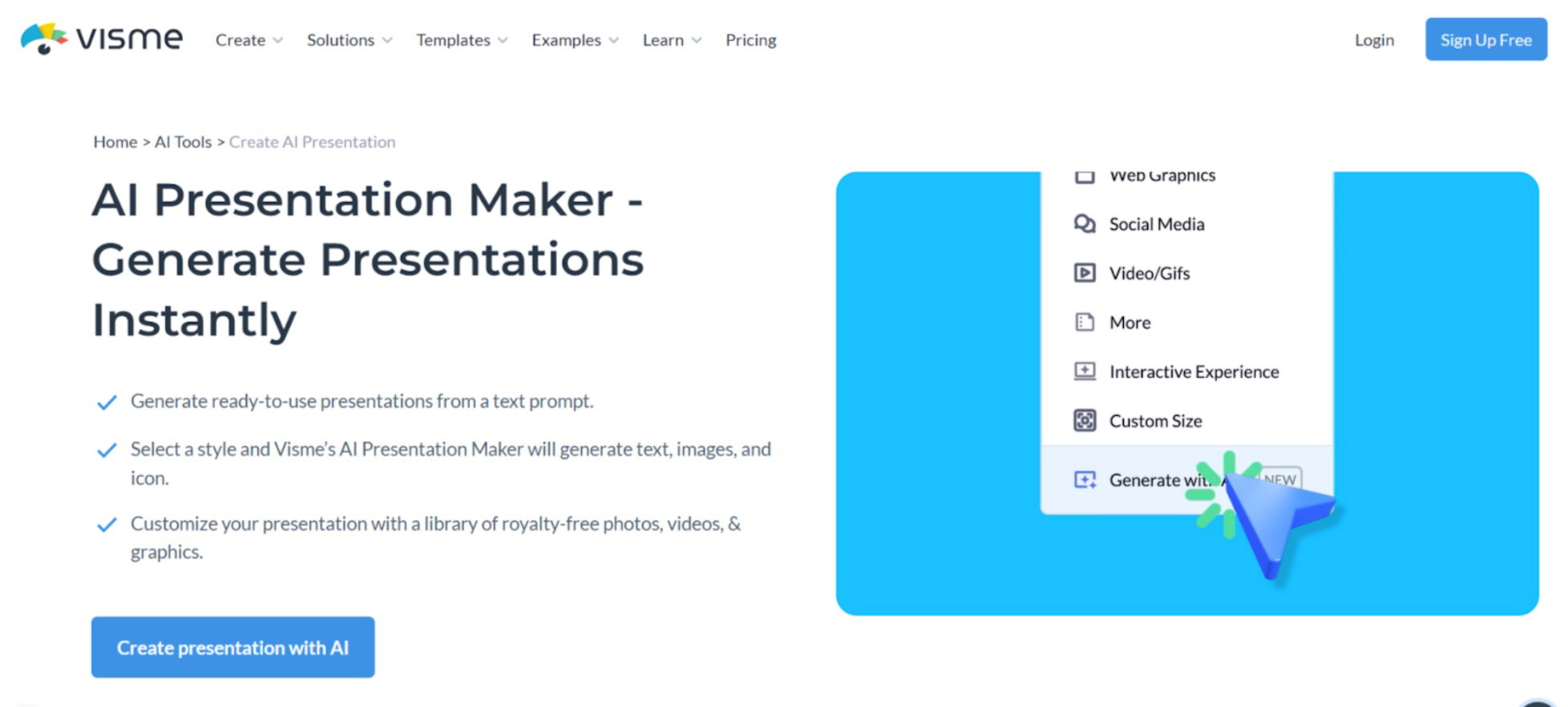 Visme Interface